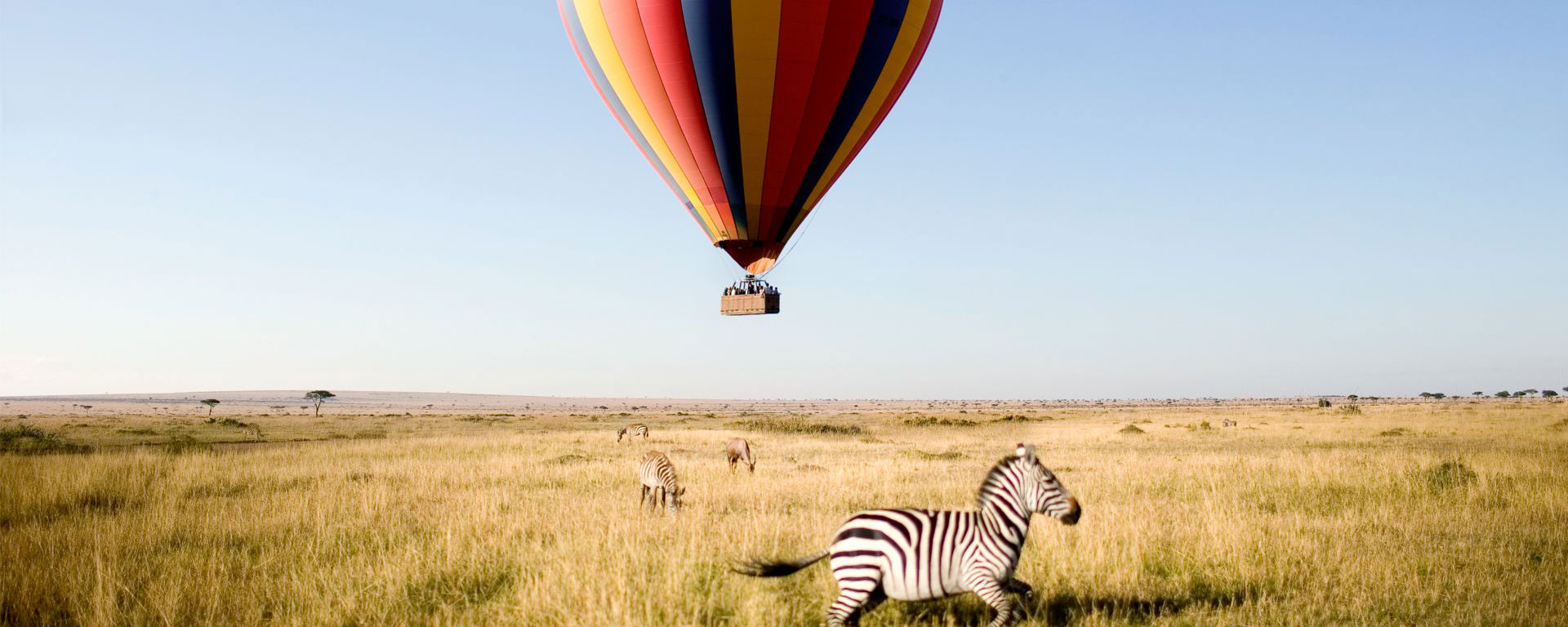 Morning balloon safari over the Mara Plains