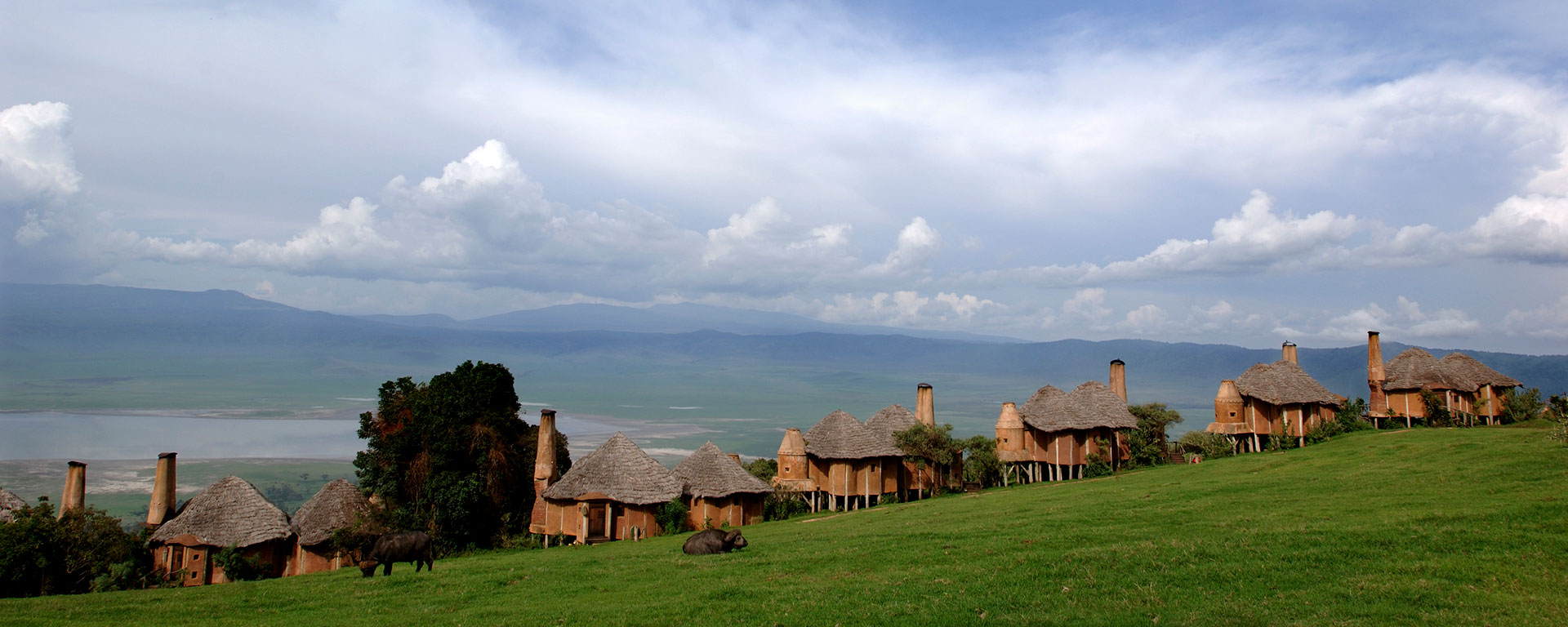 Opulent Ngorongoro Crater Lodge sits perfects on the rim of the caldera