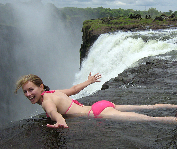 Peep over the edge of the Devil's Pool!