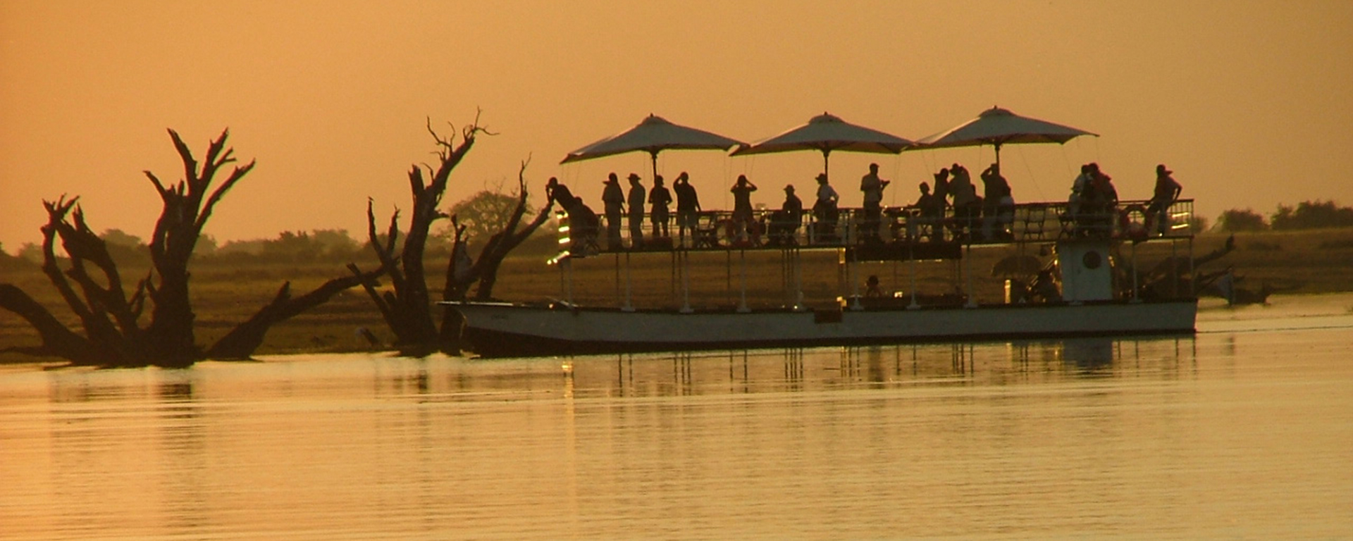 The perfect way to end a day at Vic Falls: a sunset cruise on the Zambezi River...