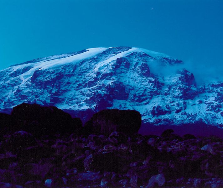 The ice blue peak of Kilimanjaro