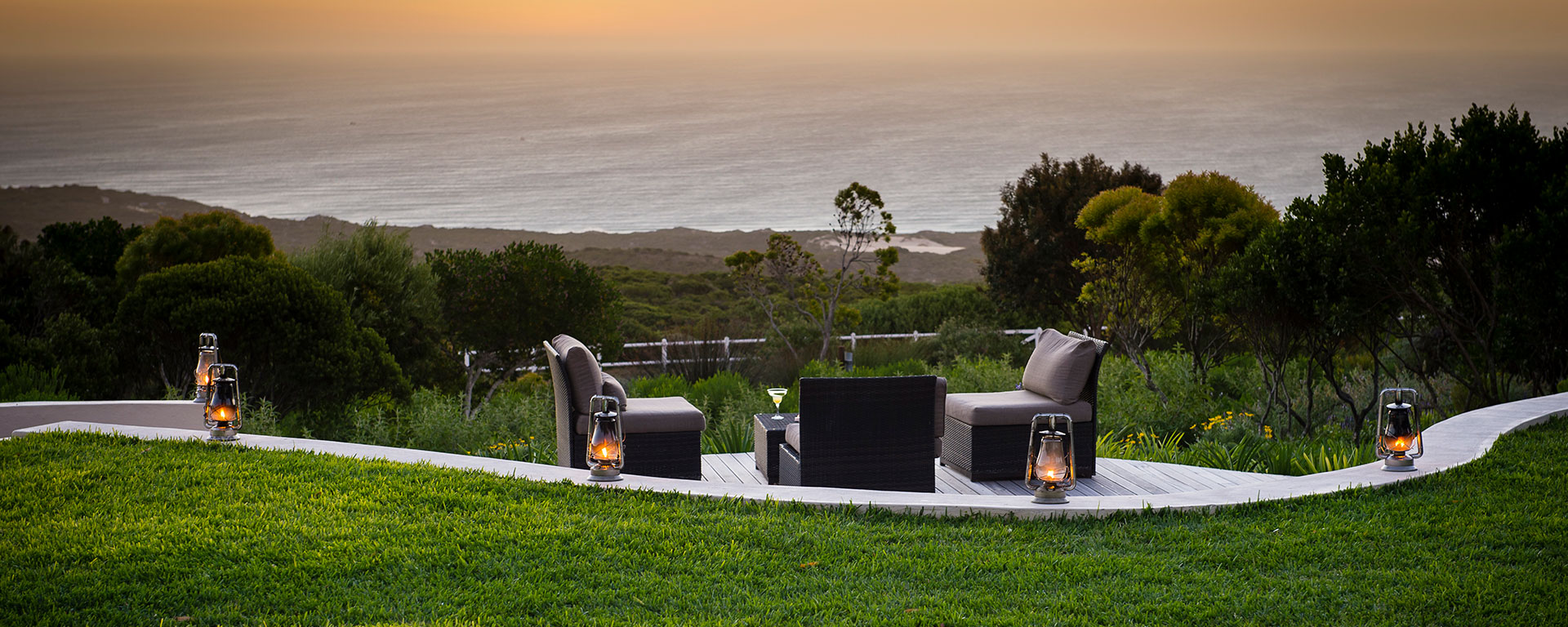 Grootbos, situated overlooking Walker Bay, has its own milkwood forest surrounding the lodge