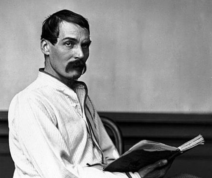 Burton with his trademark mustache.