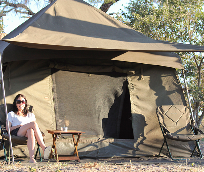 Bronwyn soaks up the afternoon sun before a delicious campfire supper.