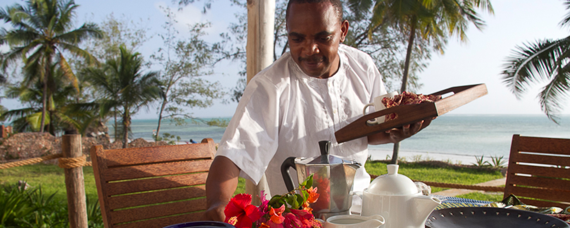 A delicious breakfast cooked by your personal chef & served on your private terrace at Dar House in Zanzibar.