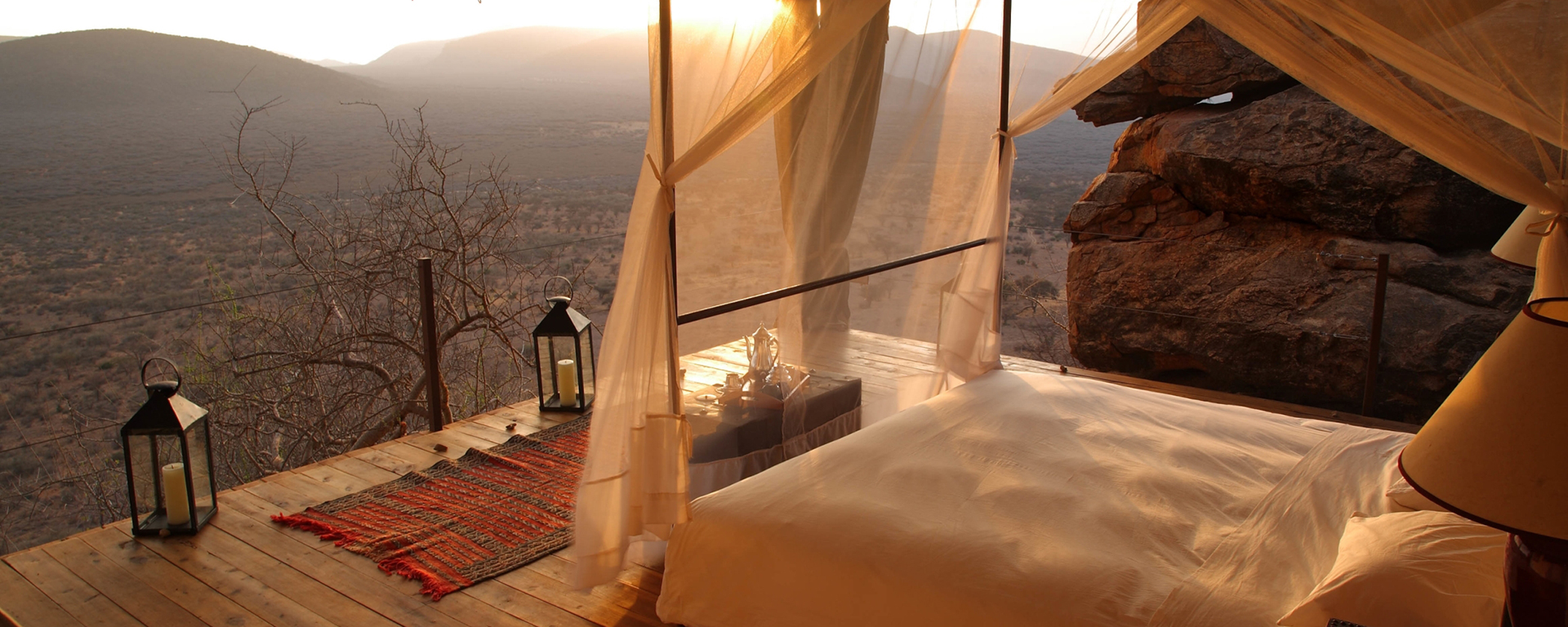 Live in your very own deluxe 'cave' at Saruni Samburu.