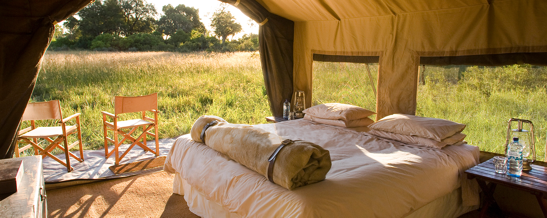 Wake to birdsong after a sublime night at Savute Under Canvas.
