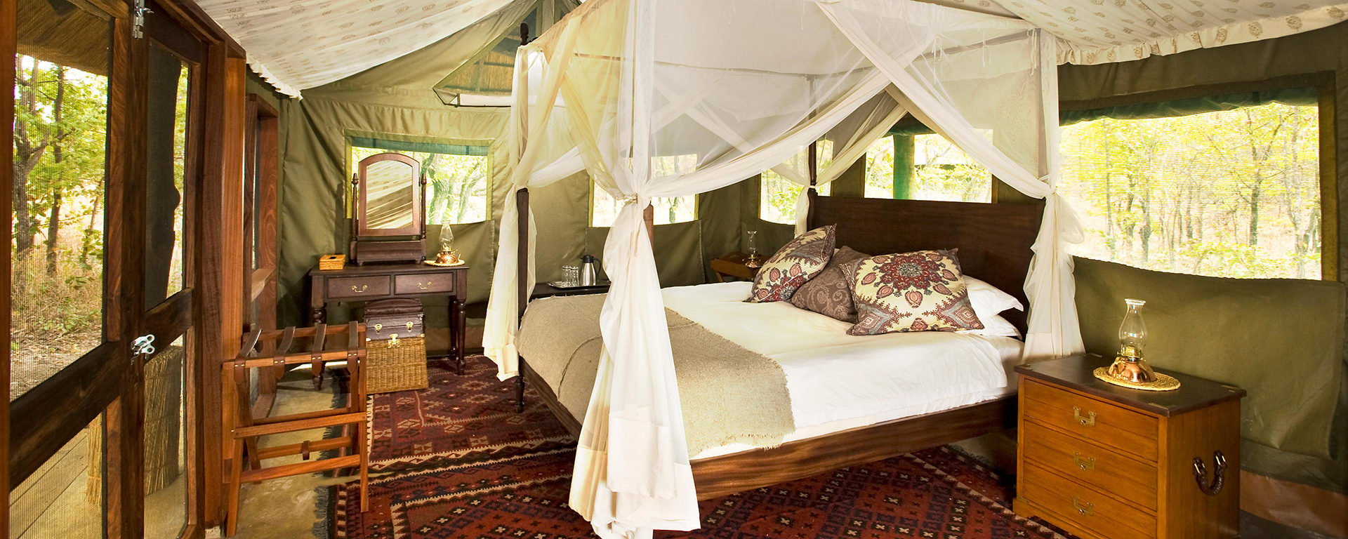 Comfortable Zungulila Camp is a perfect example of rustic luxury in the heart of the South Luangwa National Park.
