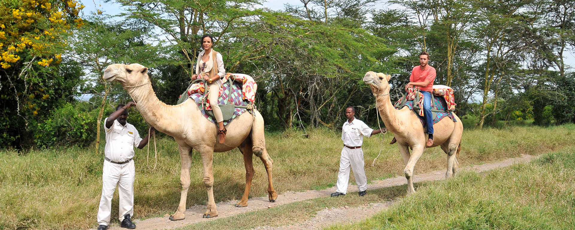 Camel trekking at Sweetwaters Serena Camp is an eco-friendly way to discover the surrounding savannah & woodlands.