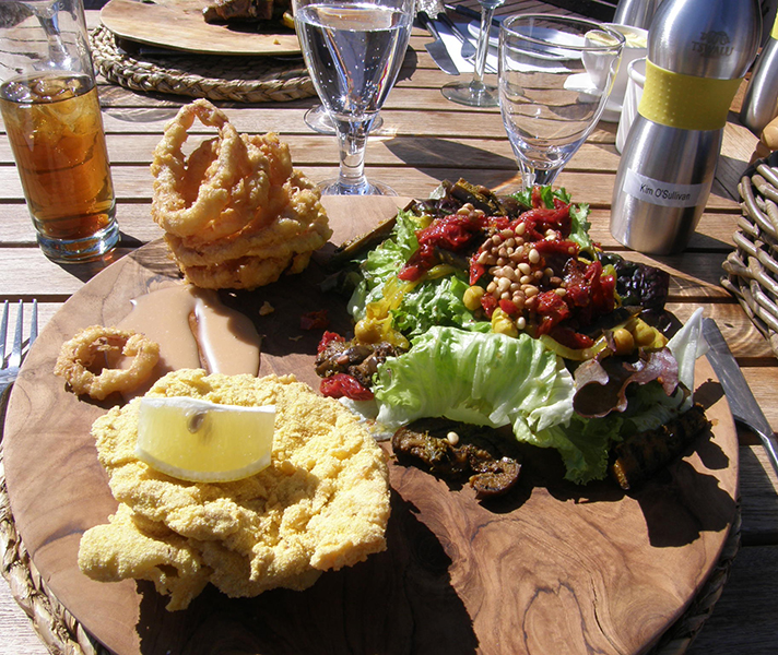 ...the menu included authentic warthog schnitzel, served with cranberry mayo & giant onion rings.