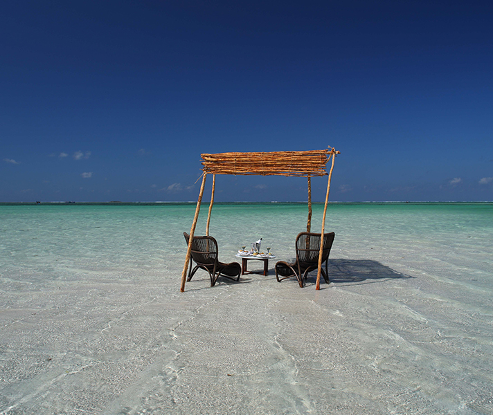 The clear turquoise water off the coast of Mozambique is perfect for diving.