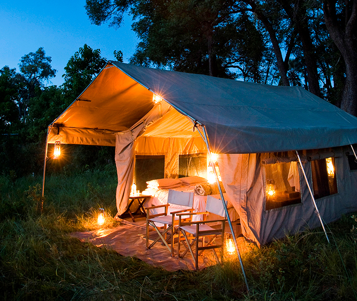 Bostwana is known for excellent tented accommodation like Zarafa Camp & Chobe Under Canvas.