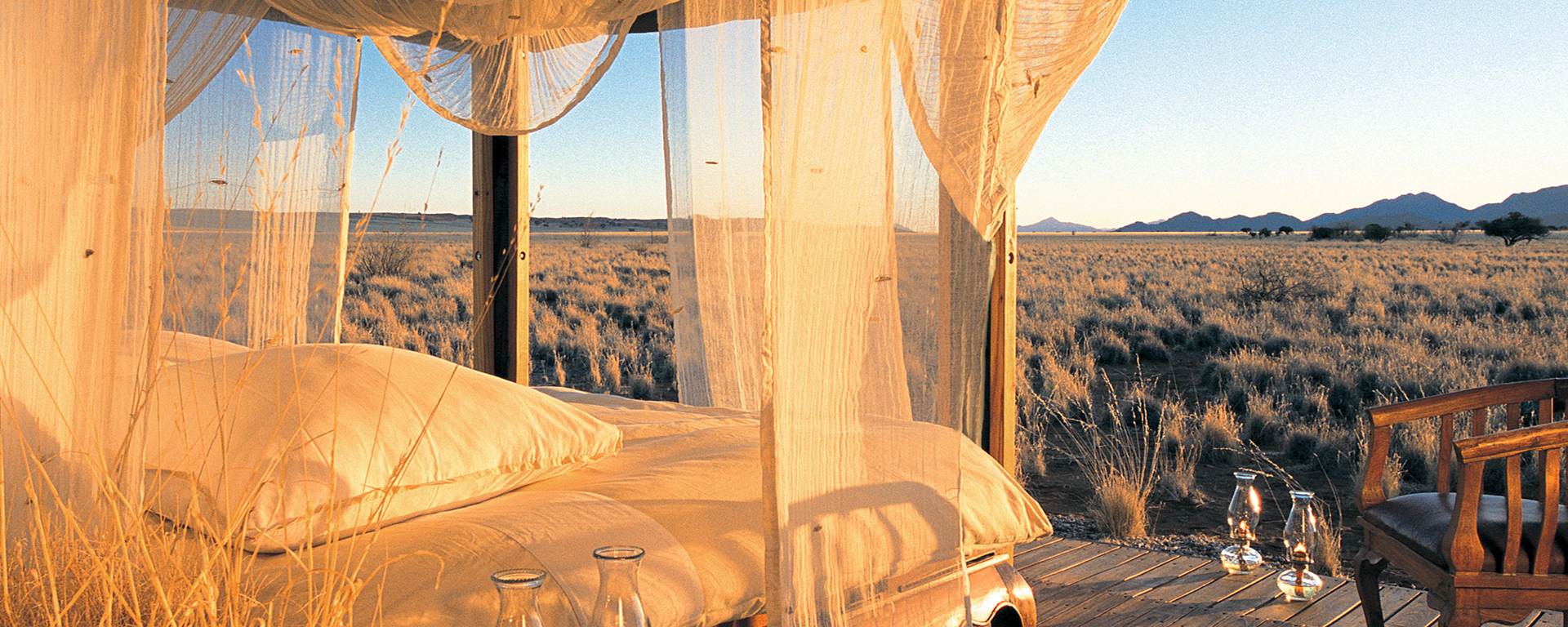 It's a never-ending horizon at Wolwedans Private Camp, situated in the NamibRand Nature Reserve in Namibia.