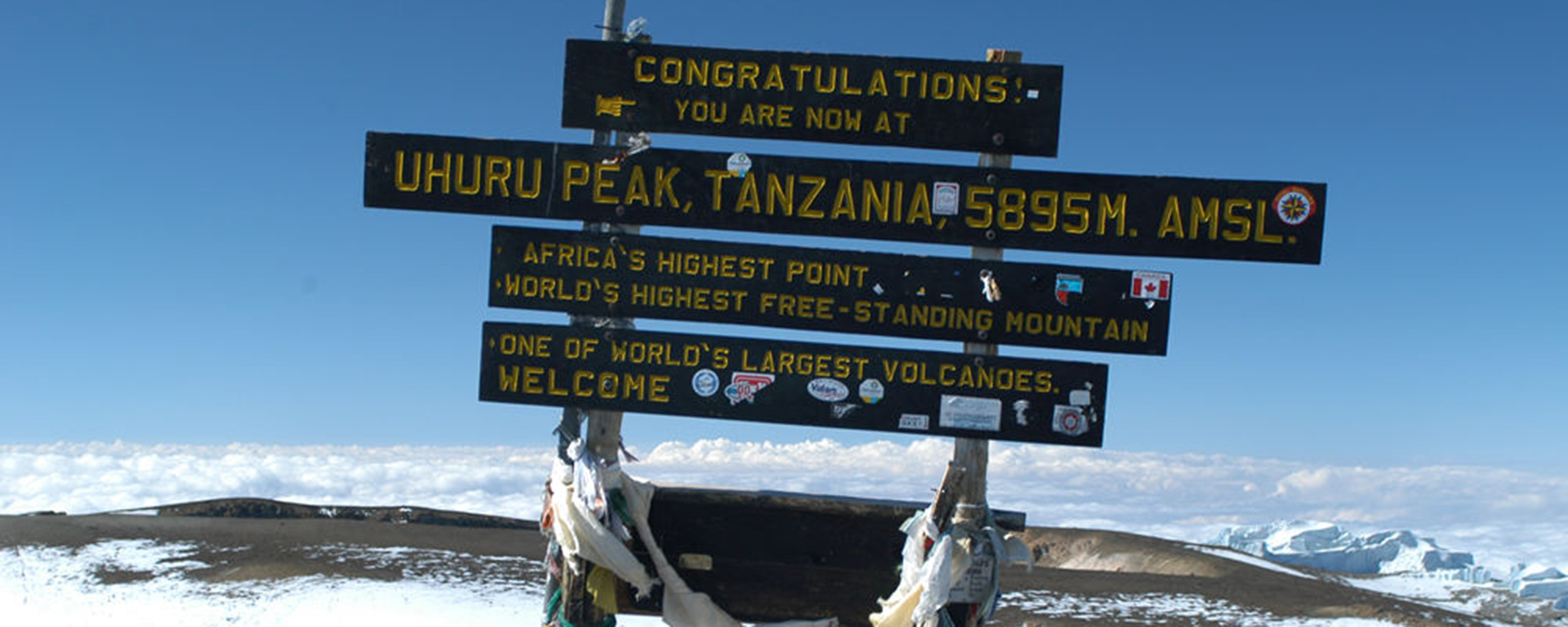 The sight every climber wants to see: Uhuru Peak.