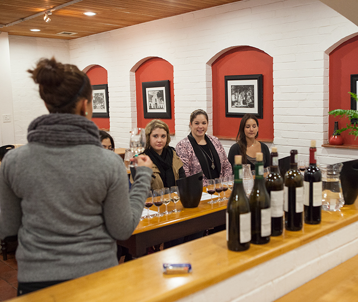A smaller, more intimate tasting room adjoins the cellar at Groot Constantia - be sure to ask about a wine and chocolate pairing!