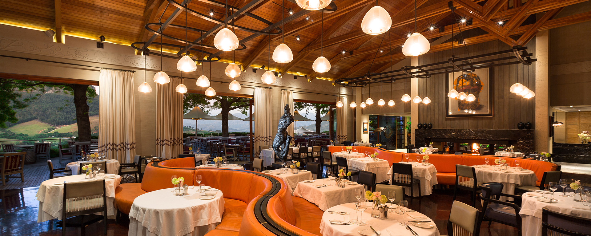 Located outside Cape Town, Delaire Graff offers up the best of local produce from the surrounding farms & Winelands.