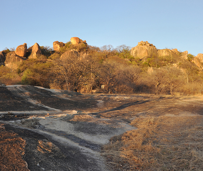 The typical landscape of the Matobos Hills are these rugged granite outcrops.
