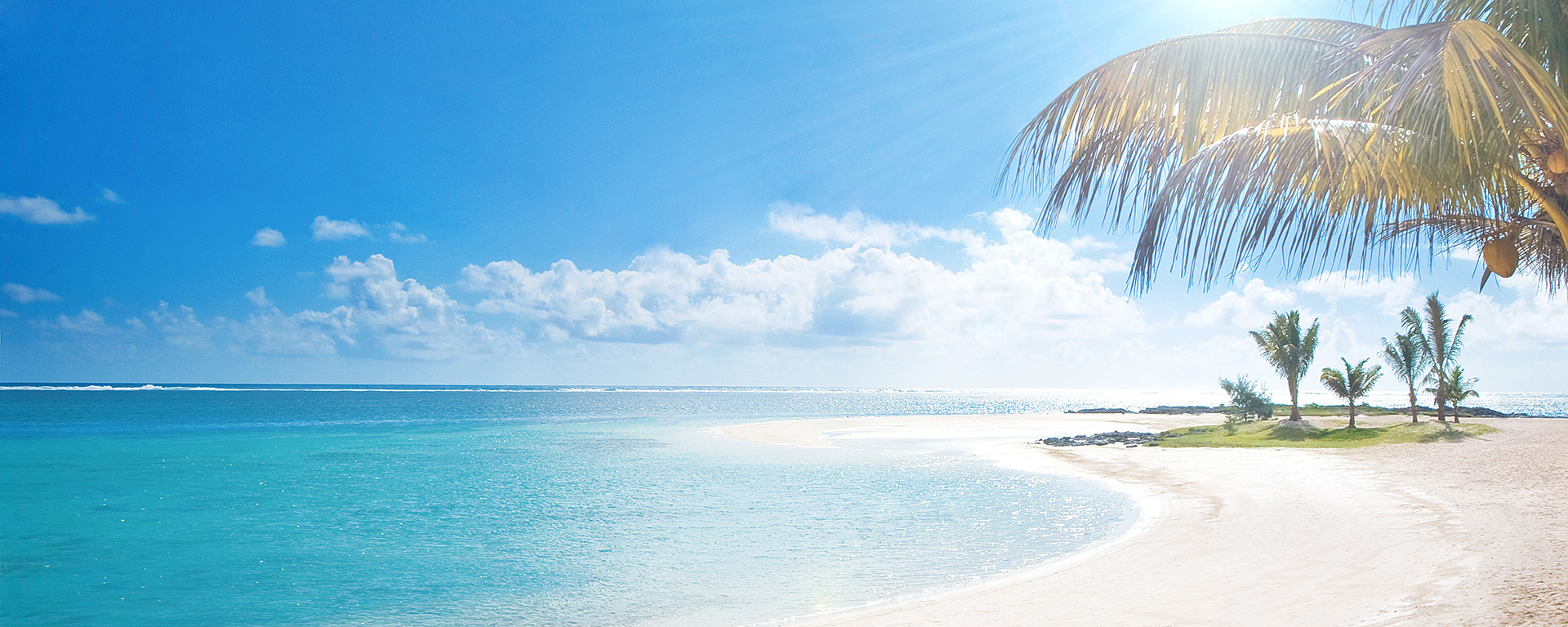 Blue skies + warm water + white sand + palms trees = ideal island escape.