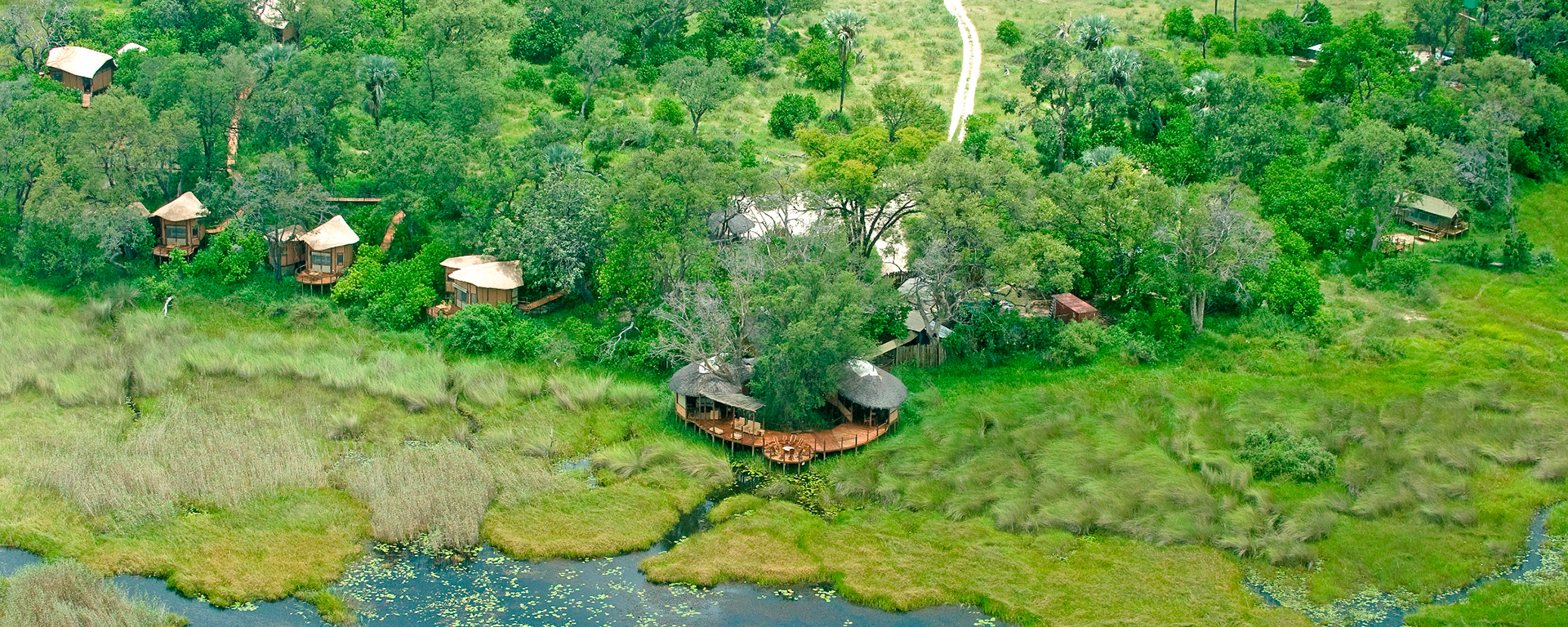 Baines Camp is a lavish enclave in Botswana where you can interact with habituated elephants on the edge of a lagoon.