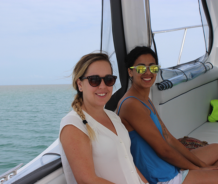 Go2Africa staffers Tatham and Lee-Anne on their way to the colourful Machangulo Beach Lodge, which is accessed from Maputo on a short boat ride.