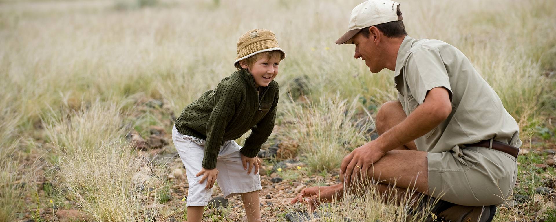 The desert gives up its secrets - like a clutch of huge ostrich eggs - to curious youngsters at Sossusvlei Desert Lodge.