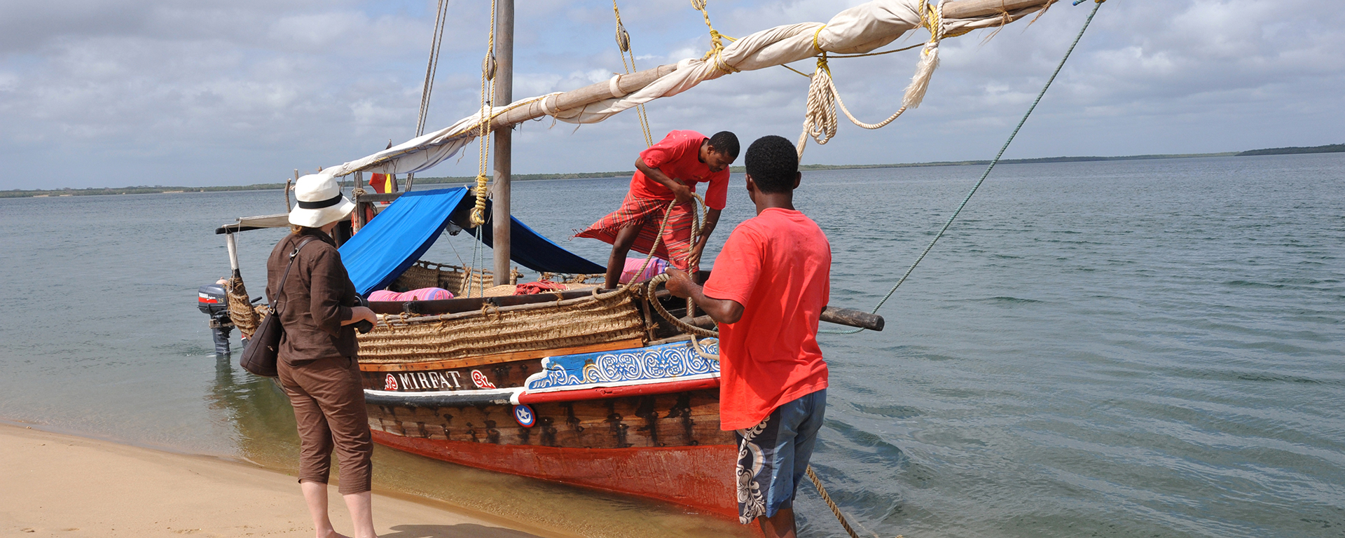 Traditional sailing dhows are a common sight along the Kenya coast.