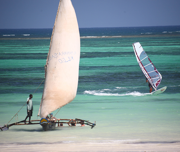 The Kenya coast is made for watersports.