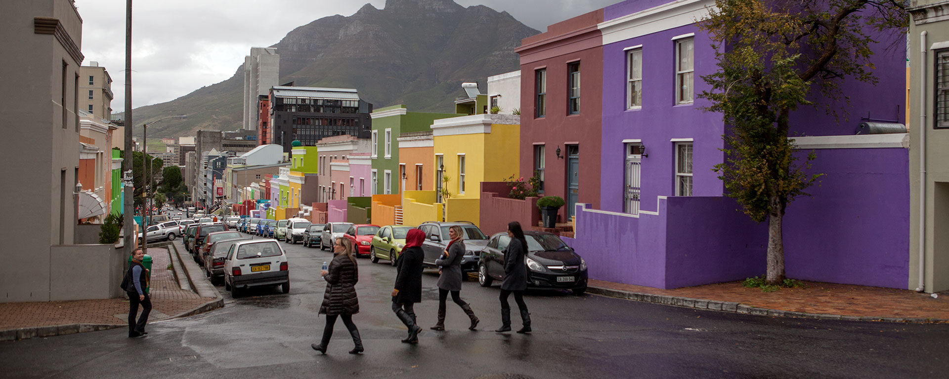 There is plenty to do in the Mother City on rainy days: from food tours to museums, galleries and coffee houses, you'll be spoilt for choice! Here, the bright houses of the Bo-Kaap enliven a grey winter day for Go2Africans Bronwyn, Miriam, Ashley and Hazel.