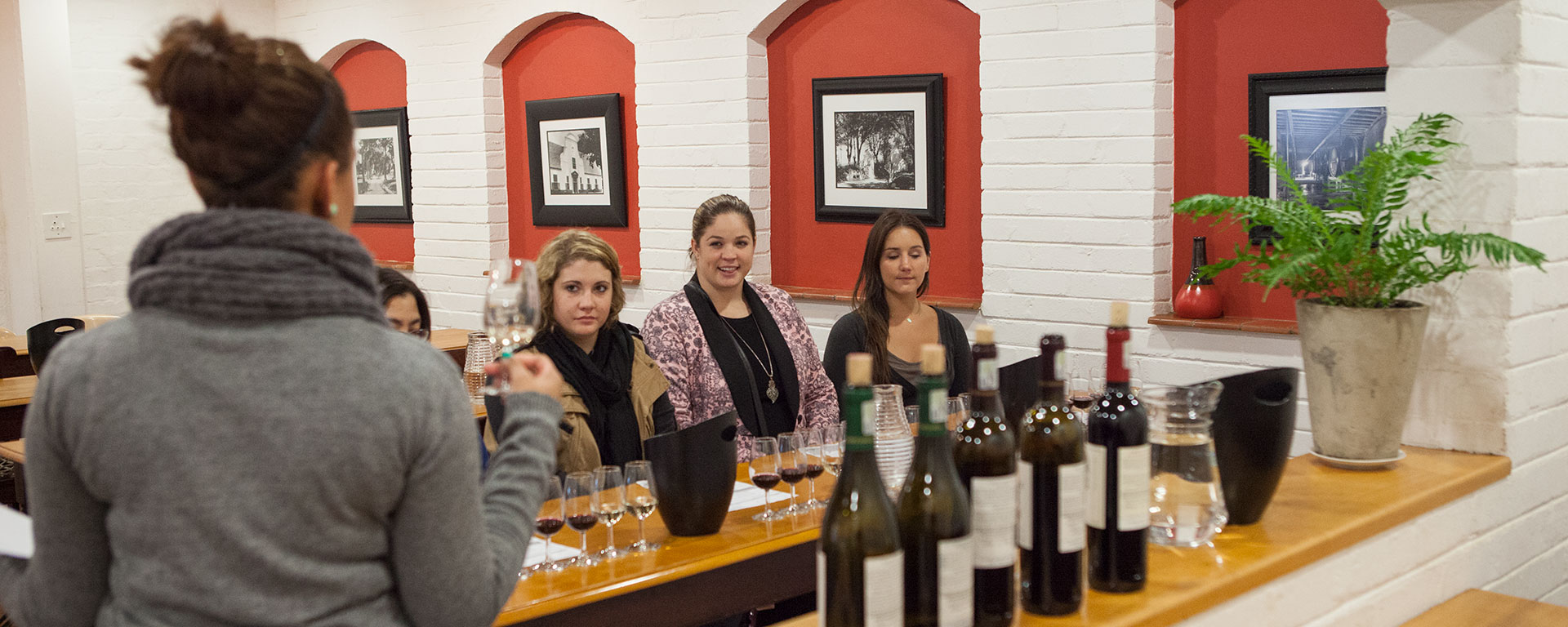 Go2Africans wine tasting in the Constantia Winelands on a chilly winter's day! If it's on offer, do try pinotage, which is a uniquely South African varietal created in 1925 from a blend of cinsaut and pinot noir.