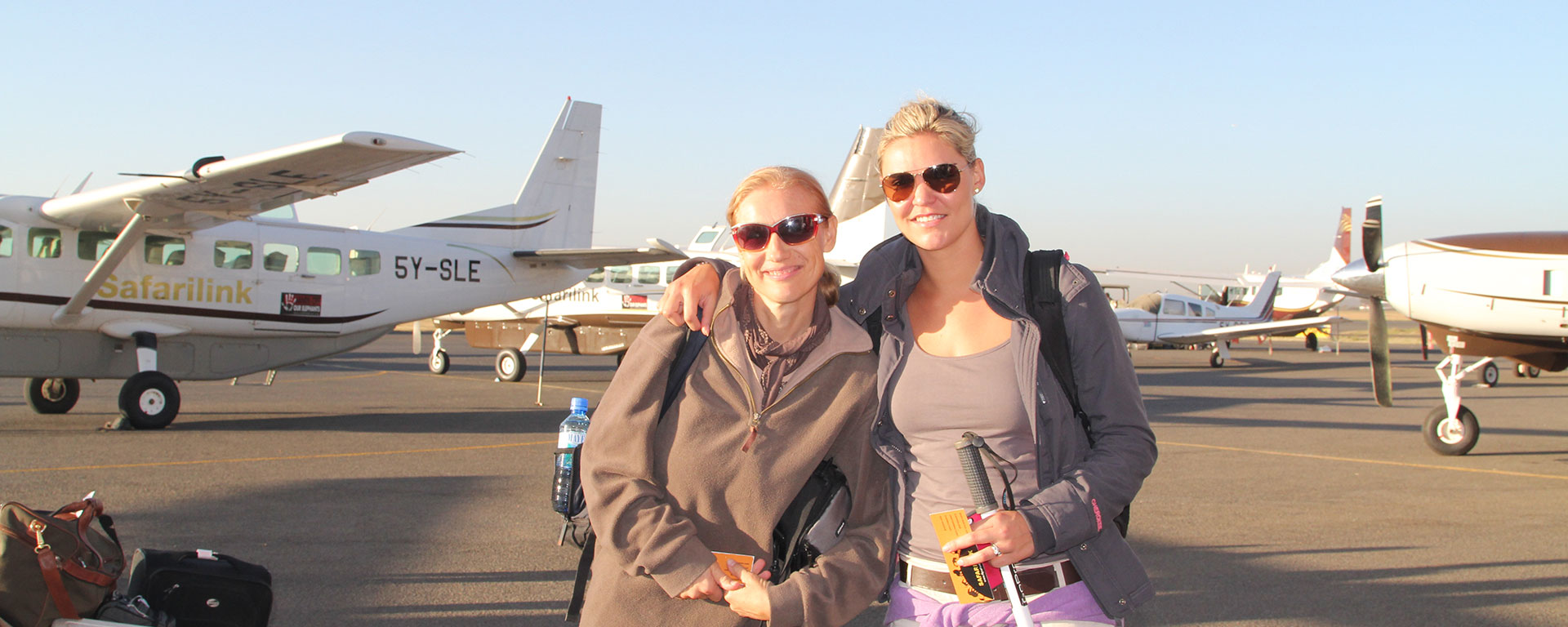 n 2015, Go2Africans Anja and Ashley flew around Kenya - here they are preparing to take off from Wilson Airport in Nairobi to fly to Amboseli.