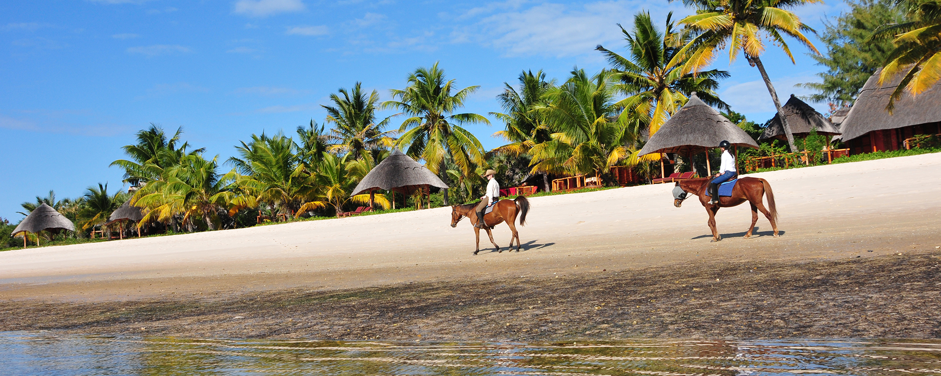 Unforgettable outrides on the pristine beaches of Benguerra Island Lodge.