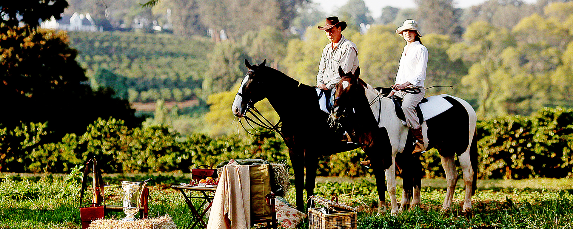 Enjoy a guided horse ride followed by a romantic gourmet picnic at The Manor.