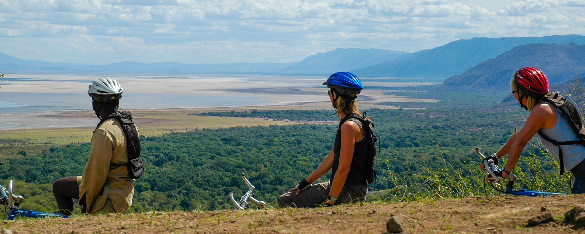 Saddle up for never-ending views over Lake Manyara, which is often tinged pink with the plumage of thousands of flamingos.