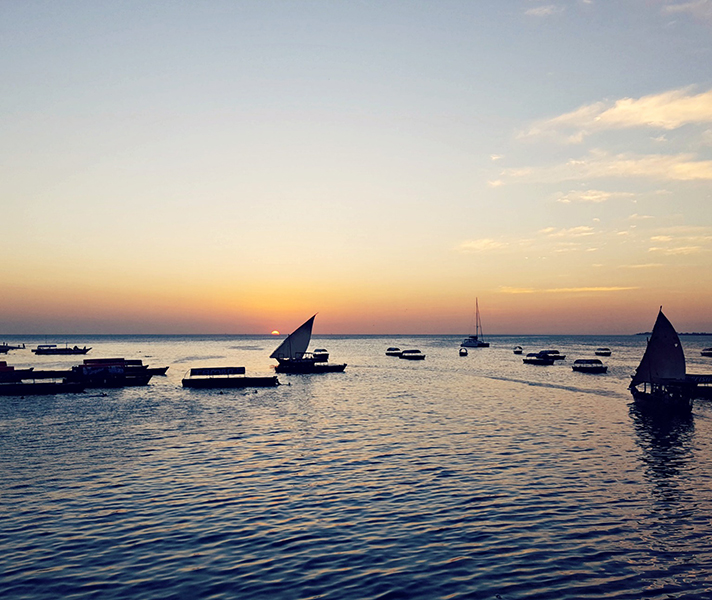 ...followed by a lovely sunset as fishing boats come in for the evening.