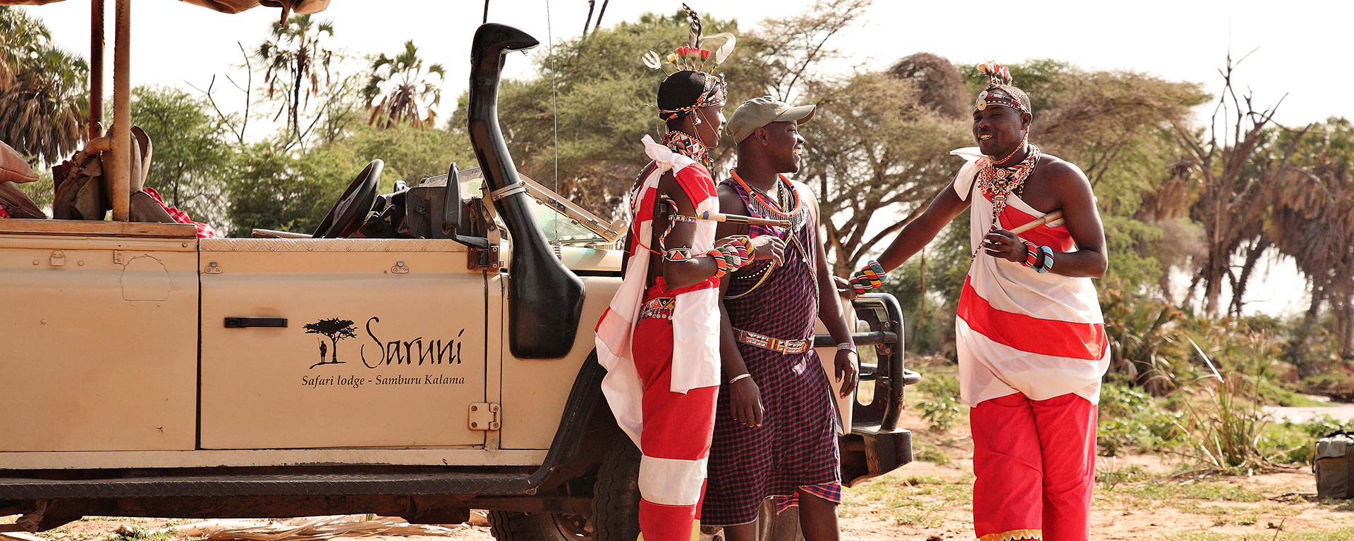 The staff at Saruni Samburu dress in their traditional finery, which is more delicate and elaborate than that of their Maasai cousins. This lodge has fantastic views and very private tucked-away suites.