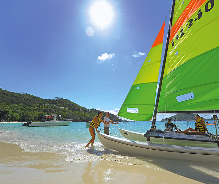 The Seychelles: a water sports haven with plenty of sunshine & warm water too.