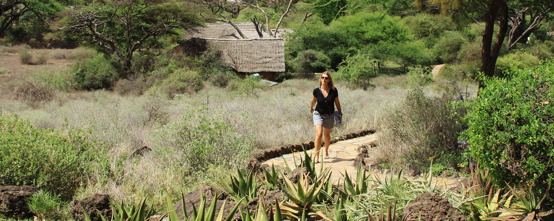 Rikke soaking up the sunshine at Tortilis Camp.