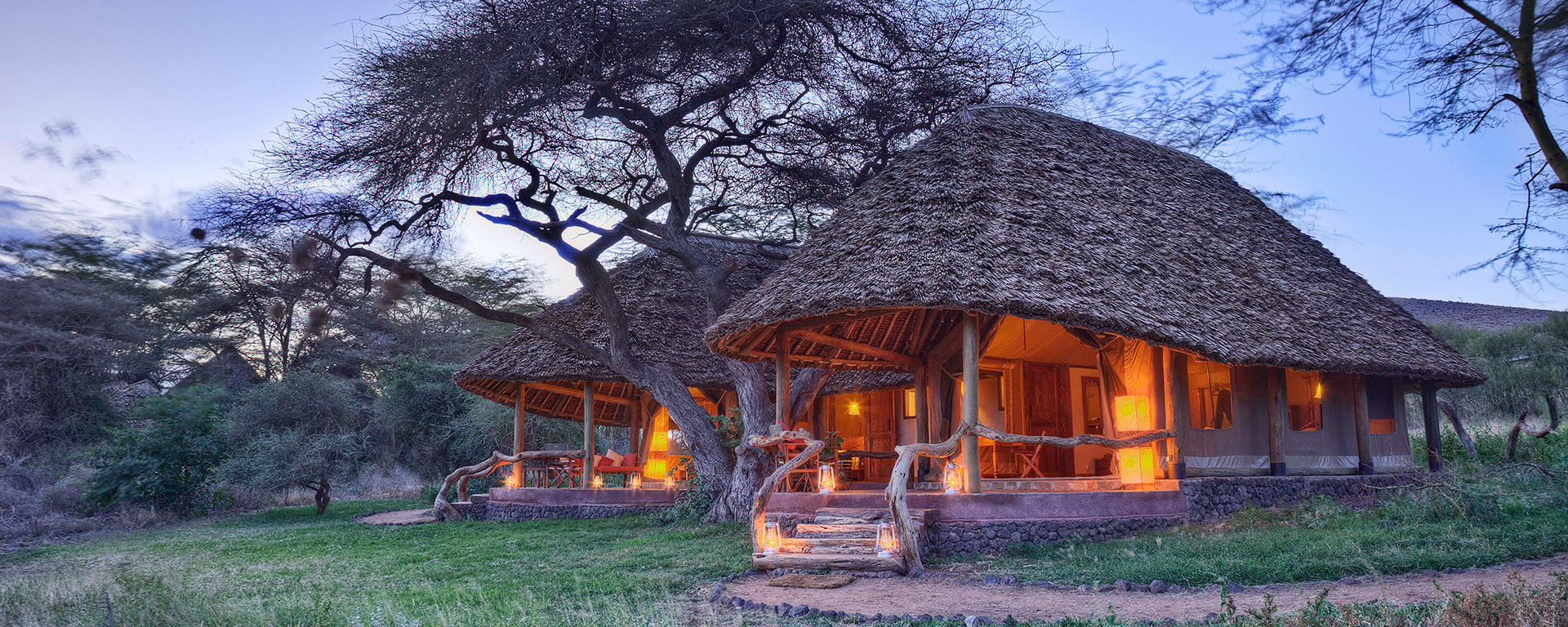 Tortilis is a classic thatch and canvas camp that has Wi-Fi, a swimming pool, 24-hour solar power and Italian-inspired cuisine.