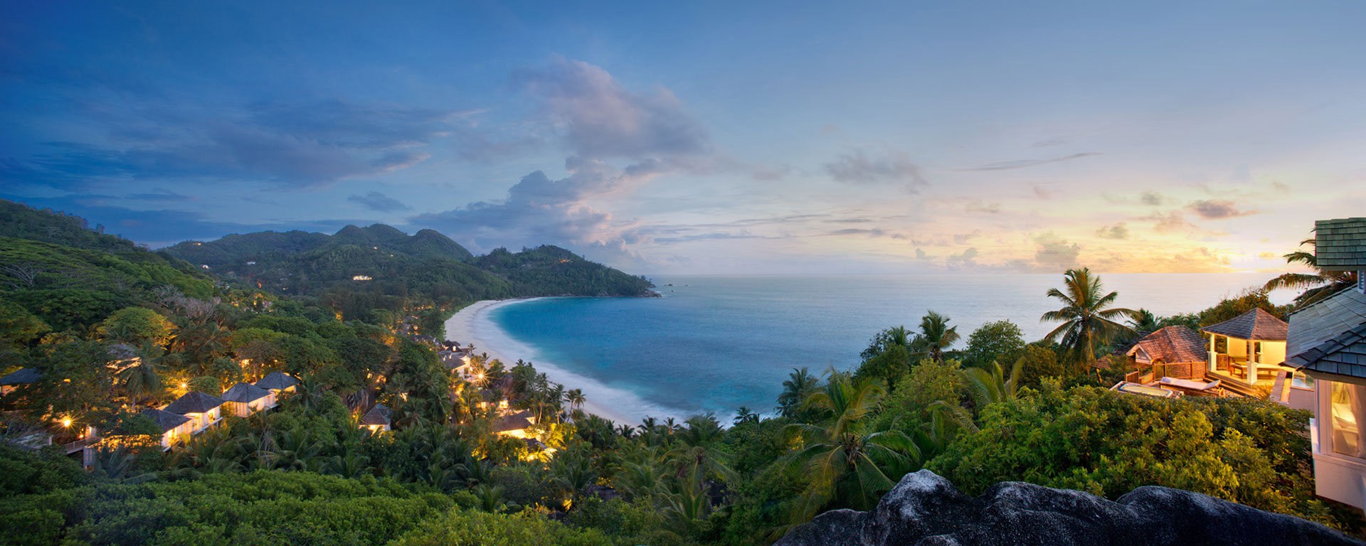 From your sumptuous villa at the Banyan Tree, you will have magnificent views of one of the Seychelles' most beautiful beaches.