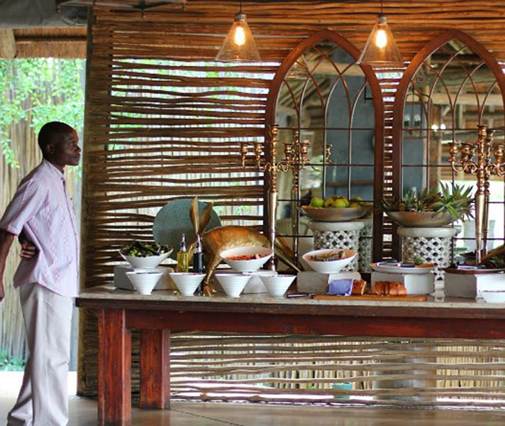 Lodges in Kruger often offer lavish buffet spreads for breakfast and lunch - eating delicious food is a major part of a safari vacation. Fortunately being out in the fresh air sharpens the appetite.