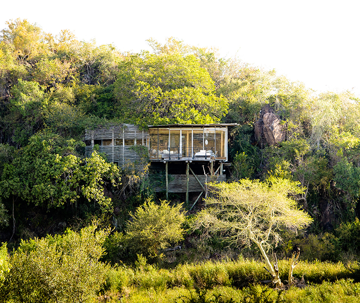 Built into the cliff face and surrounded by indigenous forest, the suites at Singita Lebombo are very private and have magnificent views.