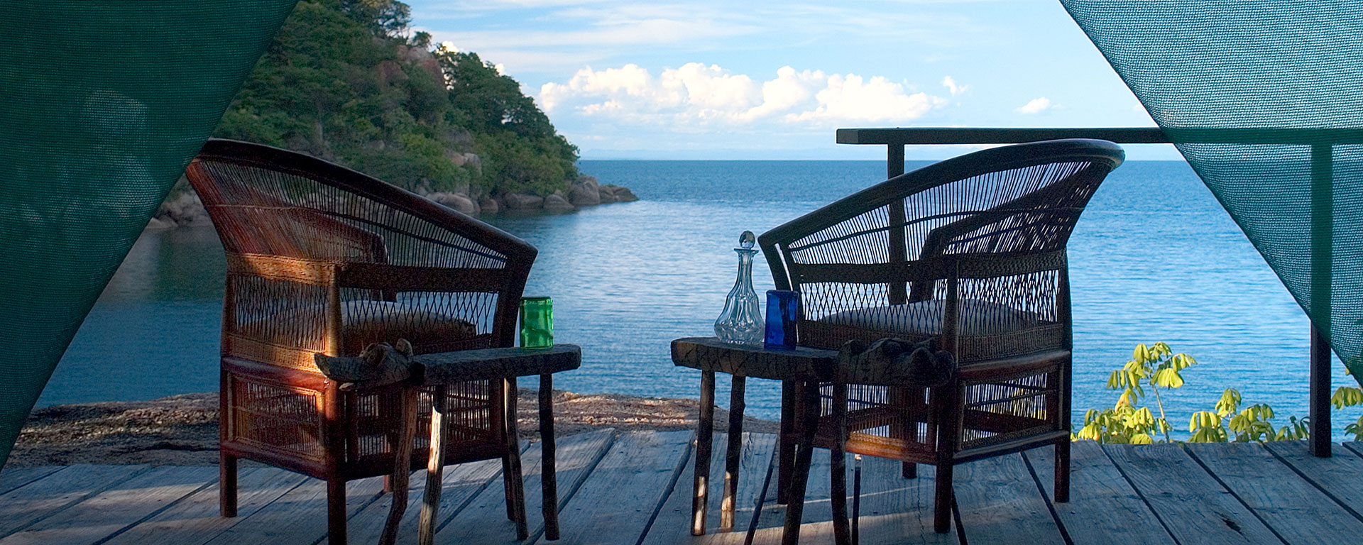 Perched on massive boulders along Lake Malawi's beautiful shoreline, Mumbo Camp has unending views of the shimmering water that is home to at least 500 species of fish!