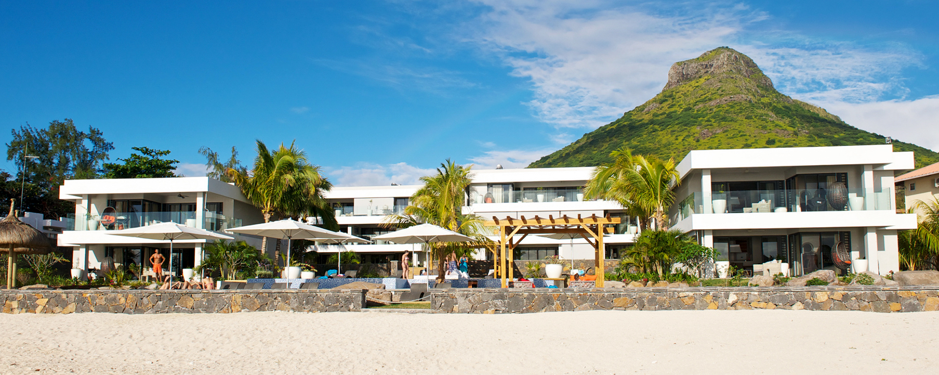 Nothing separates Villa Leora in Mauritius from the powder-soft, white sand beach...