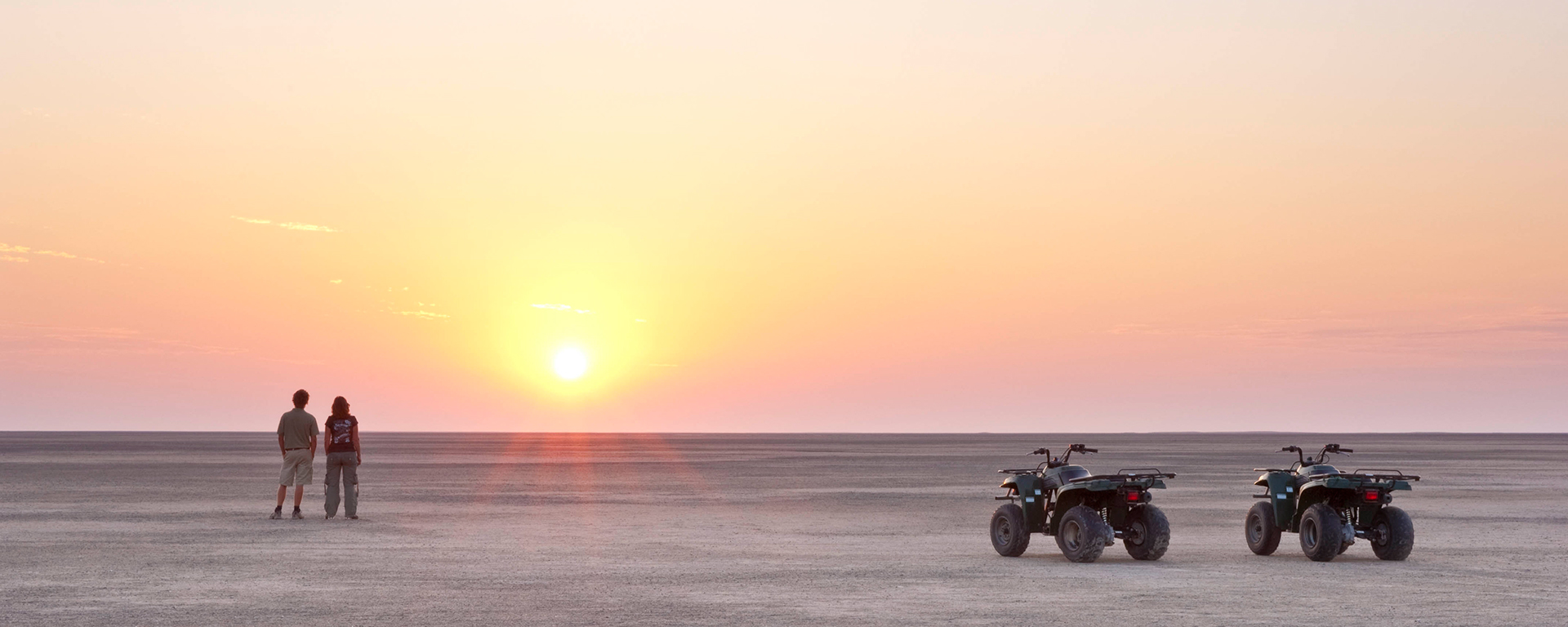 Quad biking in the Kalahari is best done in the mid-year dry season. ATVs are an exciting way to explore this suprisingly rich landscape.