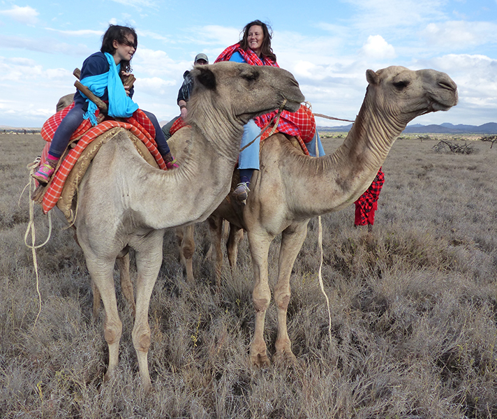Our client Lea and her daughter loved their time in Laikipia and Lewa, which they experienced from the back of dromedary camels and a restored open cockpit biplane.