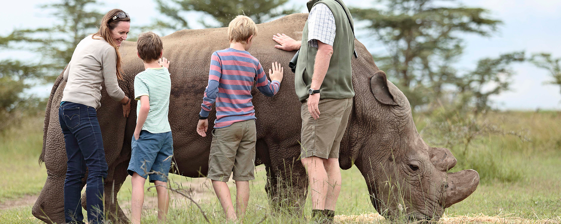 Interacting with a black rhino at Ol Pejeta. Many of these rhino have had their horns removed as part of efforts to spare them from the poachers’ bullets and chainsaws. You can read about rhino notching and rhino translocation.
