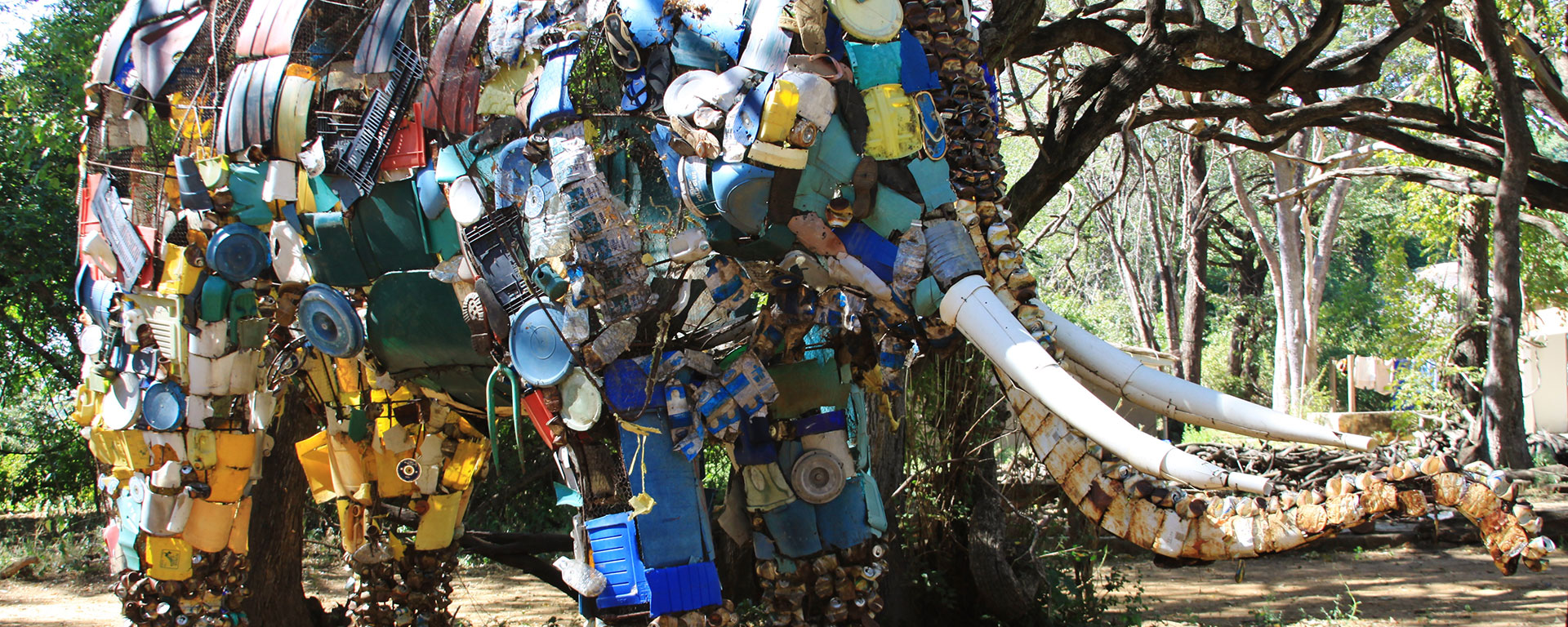 This life-size ellie at Mulberry Mongoose is made of single-use plastic: a sobering reminder to reuse and recycle as much as possible.