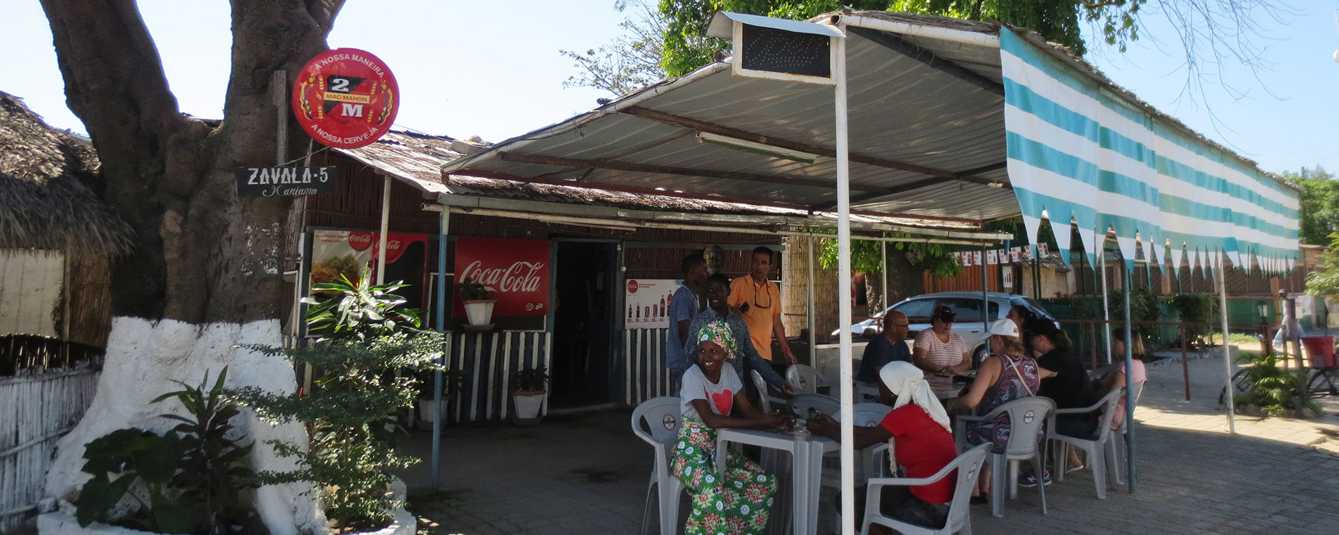 We stop for cold 2M’s at a café on the ‘border’ between Makuti Town and Stone Town.