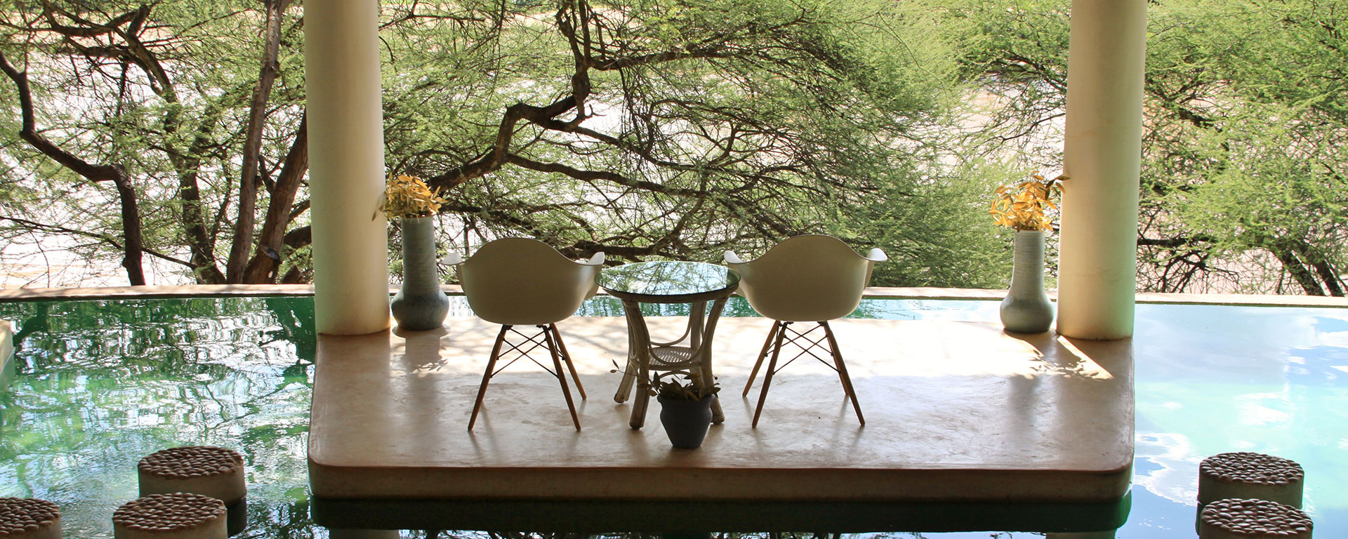 SaSaab’s open-air spa is centred on a tranquil reflecting pool…