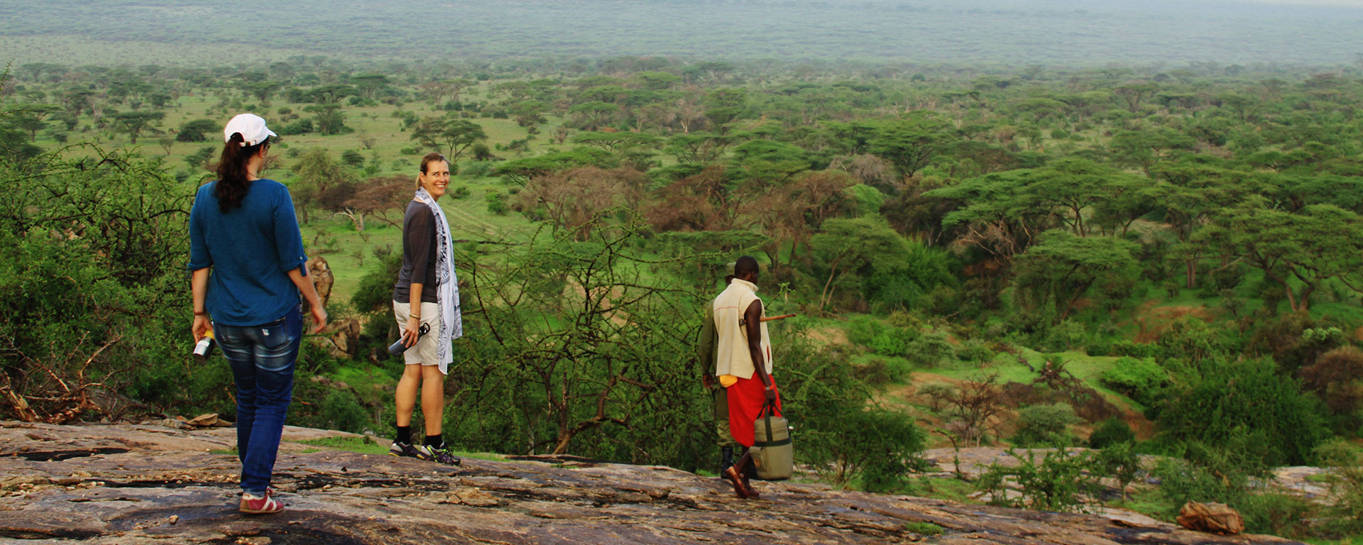 Go2Africans Liesel and Rikke joined their guides on a morning nature walk to the hide at Saruni Samburu.